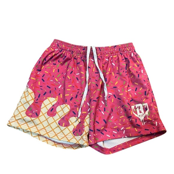 Youth Baseballism Pink Ice Cream Mesh Shorts Size MEDIUM - Picture 3 of 4